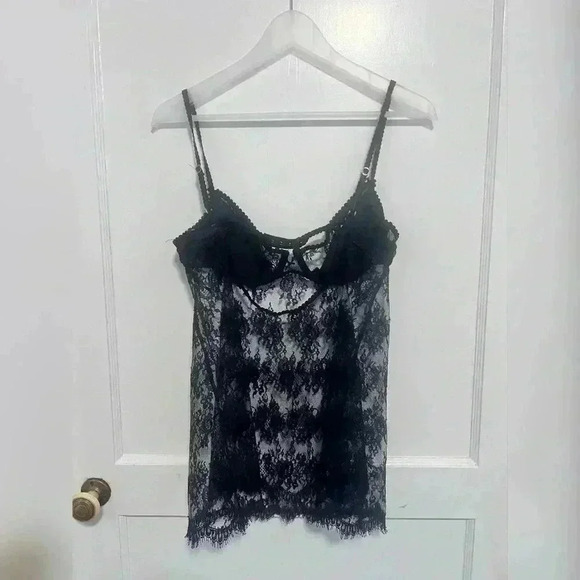 Victoria’s Secret Black Lace Babydoll 90s y2k Top Dress Size 36C - Picture 3 of 3